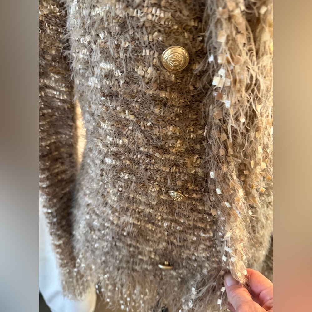🆕 L’agence Azure Fringe Cardigan Blazer - Picture 5 of 17